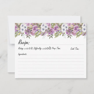 Watercolor Roses Personalised Floral Family Recipe