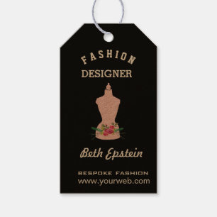 Watercolor Roses Pink Fashion Retro Mannequin Gift Tags