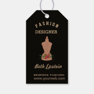 Watercolor Roses Pink Fashion Retro Mannequin Gift Tags
