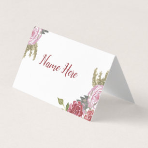 Watercolor Roses Place Cards