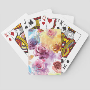 Watercolor Roses Playing Cards