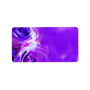 WATERCOLOR ROSES PURPLE Bat Mitzvah Address Label