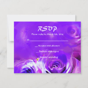 WATERCOLOR ROSES PURPLE Bat Mitzvah RSVP Card