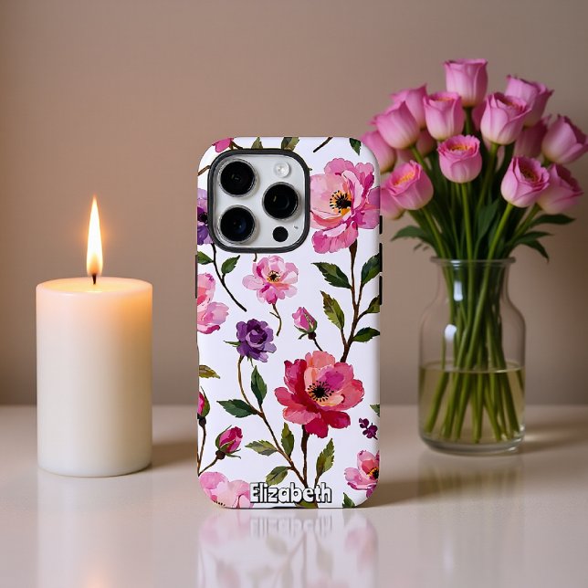 Watercolor Roses Seamless Pattern Case-Mate iPhone Case (Creator Uploaded)