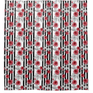 Watercolor roses shower curtain