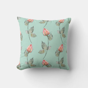Watercolor Roses: Spring Floral Seamless Cushion