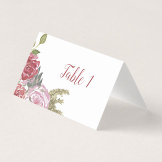 Watercolor Roses Table Cards