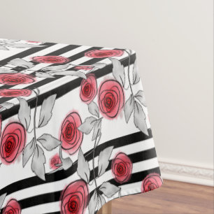 Watercolor roses tablecloth