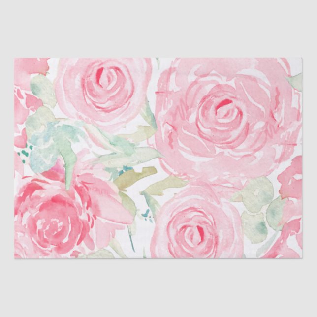 Watercolor roses tissue paper (Front)