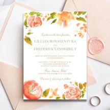 Watercolor Roses Wedding Invitation