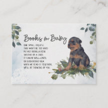 Watercolor Rottie Puppy Book Request Baby Shower 