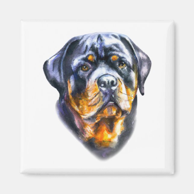 Watercolor Rottweiler Magnet (Front)