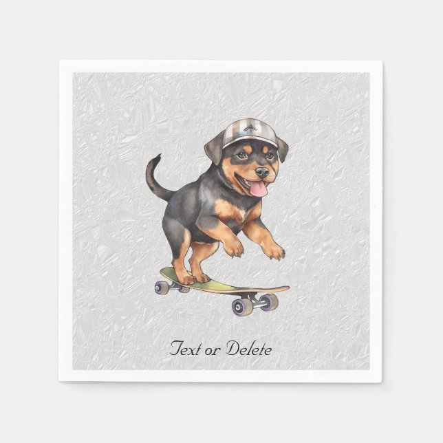 Watercolor Rottweiler Napkins (Front)