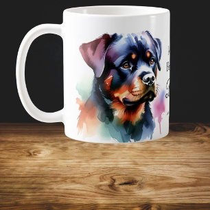 Watercolor Rottweiler Personalise Coffee Mug