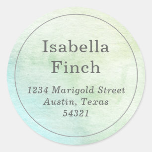 Watercolor Round Address Label