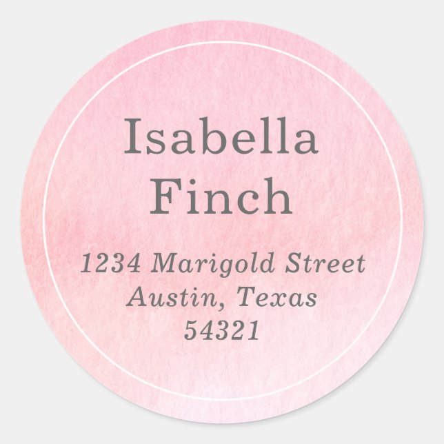 Watercolor Round Address Label (Front)