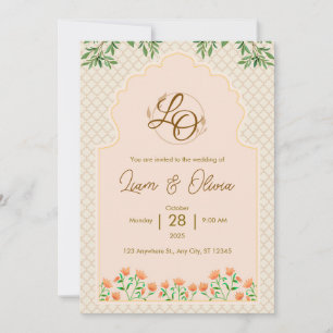 Watercolor royal wedding invitation card