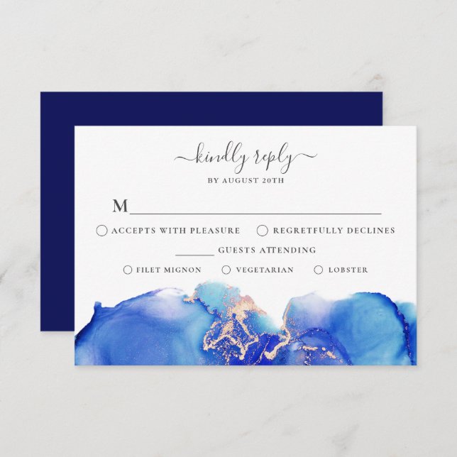 Watercolor RSVP Card with Menu Option (Front/Back)