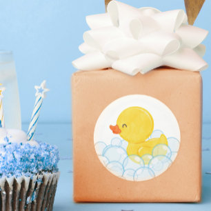 Watercolor Rubber Duck Round Stickers