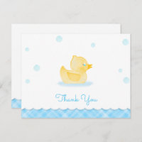 Watercolor Rubber Ducky Baby Shower Thank You