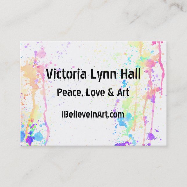Watercolor Run Artistic Business Card (Front)