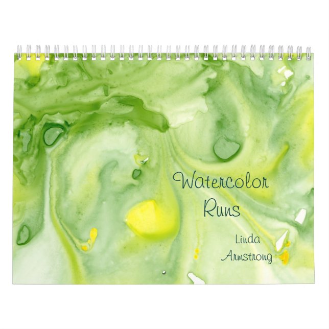 "Watercolor Runs" Abstract Fine Art Calendar (Cover)