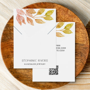 Watercolor Rust QR Code Necklace Display Card