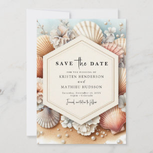 Watercolor Rustic Beach Wedding Save The Date