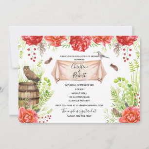 Watercolor Rustic Boho Couple's Shower Invitation
