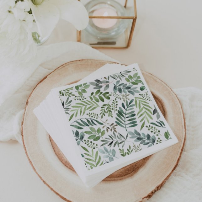 Watercolor Rustic Botanical Leaves    Napkin (Creator Uploaded)