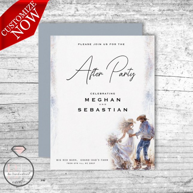 Watercolor Rustic Cowboy Wedding  Enclosure Card (Creator Uploaded)