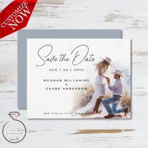 Watercolor Rustic Cowboy Wedding  Invitation