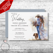 Watercolor Rustic Cowboy Wedding 