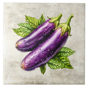 Watercolor Rustic Eggplant Faux Texture Tile