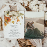 Watercolor Rustic Fall Photo Wedding Invitation<br><div class="desc">Watercolor Rustic Pumpkin Wedding Invitation. All Text is Editable - Click the "Customize Further" button to edit. Matching items in our store Cava party design</div>
