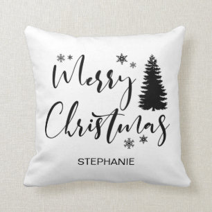 Watercolor Rustic Fir Trees Forest Winter Throw Pi Cushion