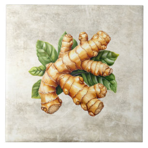 Watercolor Rustic Ginger Faux Texture Tile