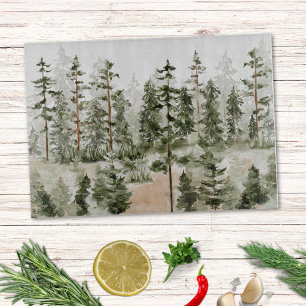 Watercolor Rustic Green Forest Cutting Board
