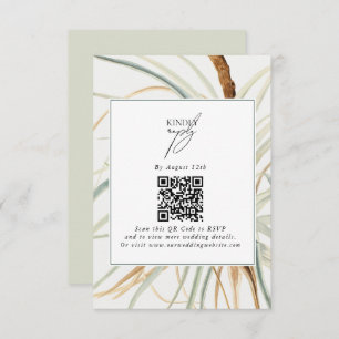 Watercolor Rustic Neutral Boho Botanical Wedding Enclosure Card