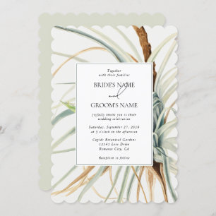 Watercolor Rustic Neutral Boho Botanical Wedding Invitation