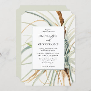 Watercolor Rustic Neutral Boho Botanical Wedding Invitation