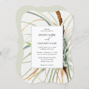 Watercolor Rustic Neutral Boho Botanical Wedding Invitation