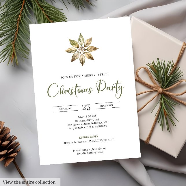 Watercolor Rustic Neutral Earthy Minimalist Cosy  Invitation (Watercolor Rustic Neutral Earthy Minimalist Cozy Xmas Party Invitation)