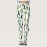 Watercolor Rustic Pine Tree Winter Forest   Leggings<br><div class="desc">Beautiful watercolor winter forest pain tree pattern</div>