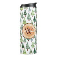 Watercolor Rustic Pine Winter Forest Personalised