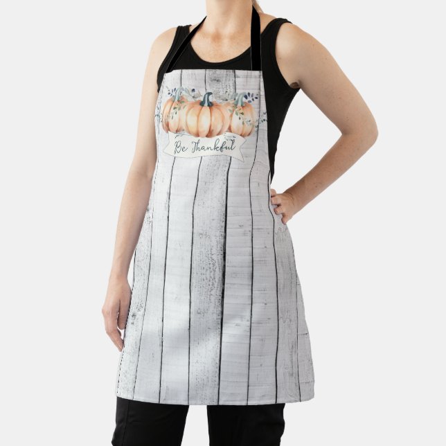 Watercolor Rustic Pumpkins Apron (Insitu)