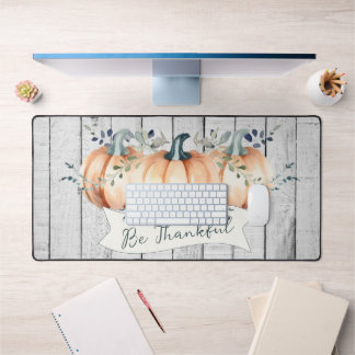 Watercolor Rustic Pumpkins Desk Mat