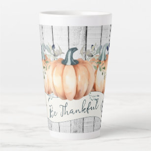 Watercolor Rustic Pumpkins Latte Mug