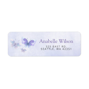 Watercolor Rustic Purple Lilac Butterflies