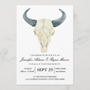 Watercolor Rustic Rodeo Wedding Invitation